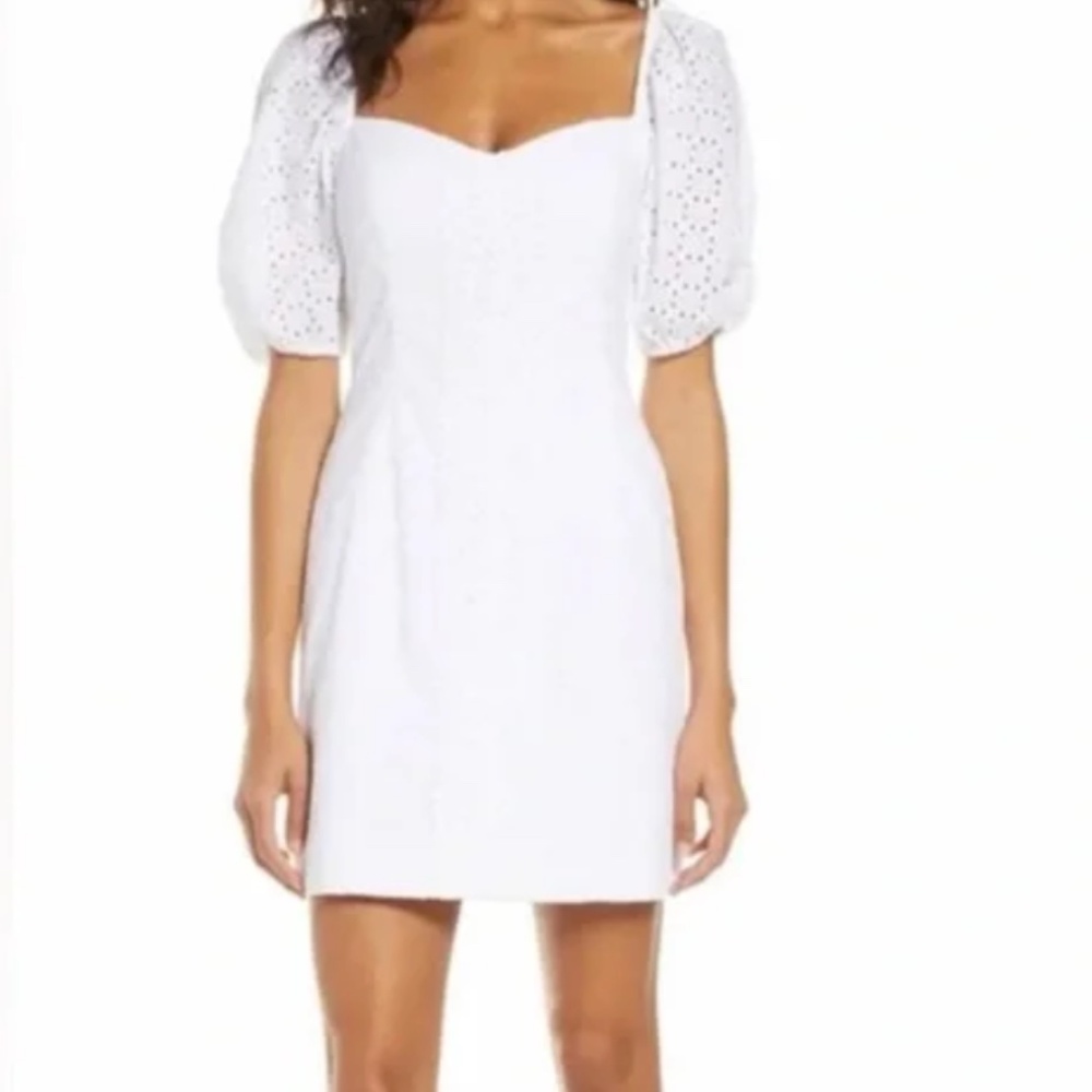 NWT Lilly Pulitzer White Daniella Mini Dress, Sz 6, Eyelet, Embroidered